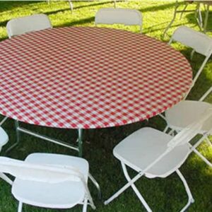 red-gingham-kwik-cover-round-table-linen-rental-Events