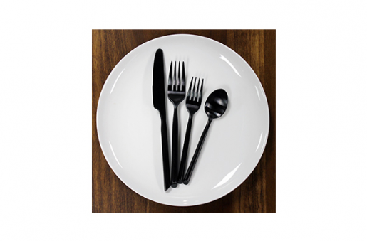 Brushed-Black-Flatware-Grand Central Party Rental Nashville